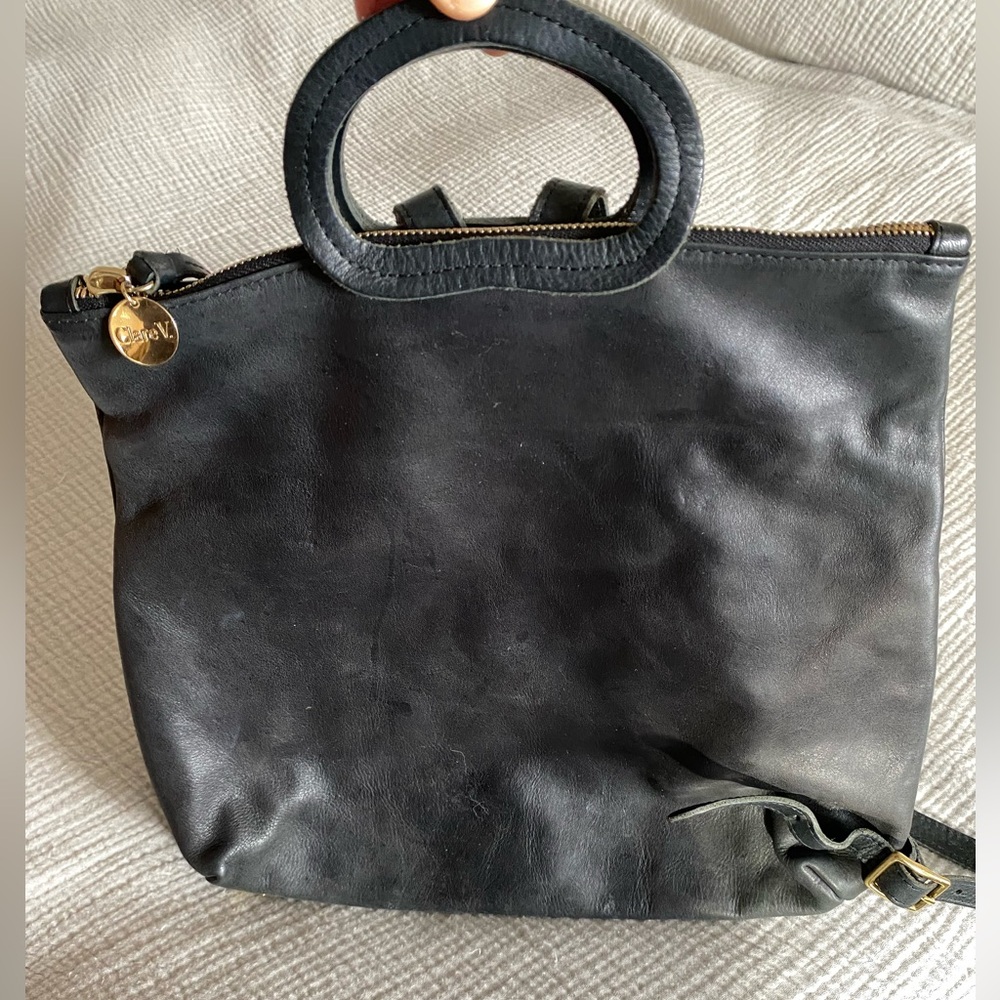 Clare V Marcelle Black Leather Backpack Bag - Picture 2 of 12